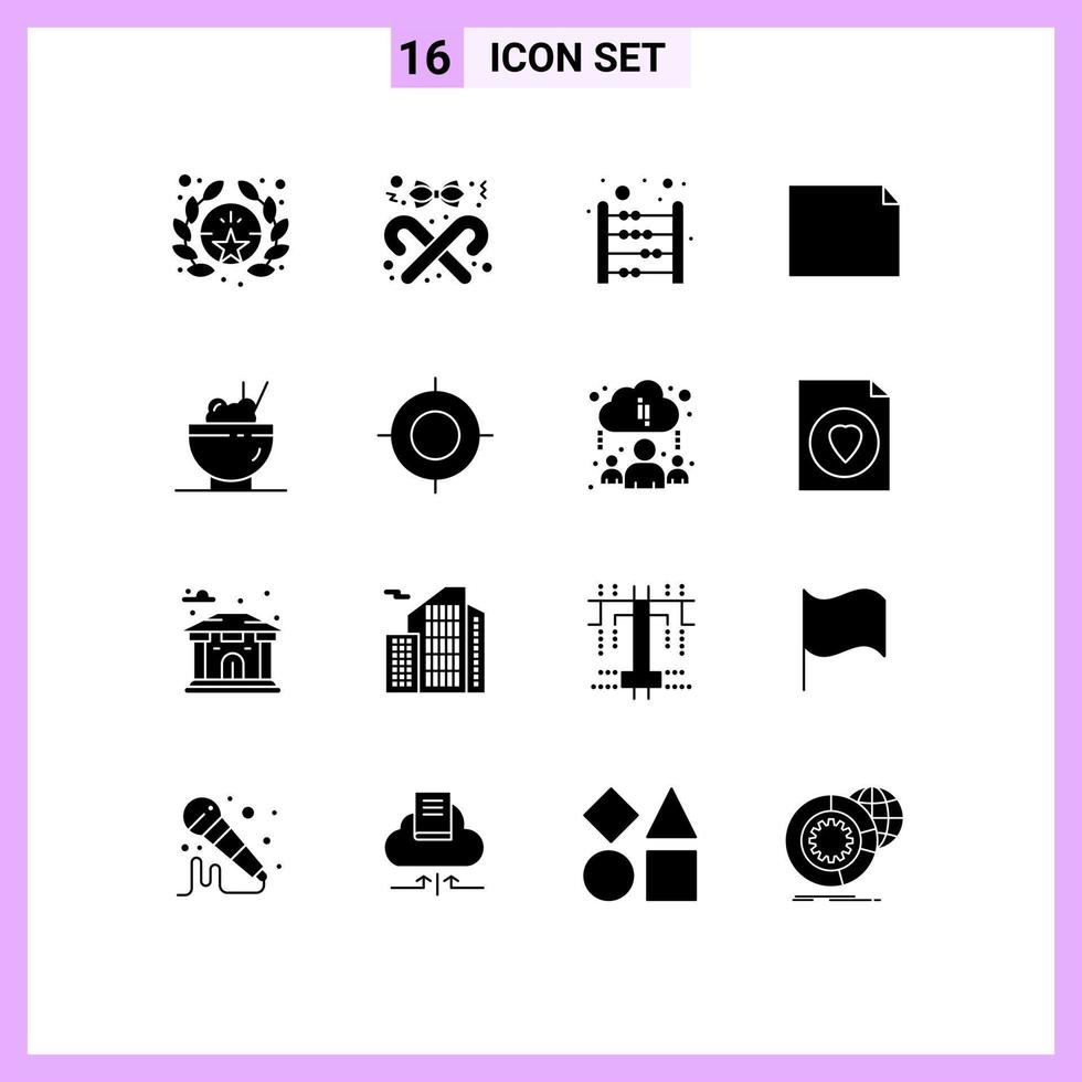 Stock Vector Icon Pack of 16 Line Signs and Symbols for rice chinese abacus landscape document Editable Vector Design Elements