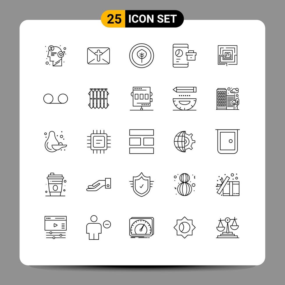 Set of 25 Modern UI Icons Symbols Signs for business seo easter report business Editable Vector Design Elements