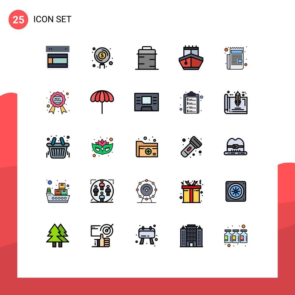 paquete de iconos vectoriales de stock de 25 signos y símbolos de línea para vehículos transporte inversión navegar gracias elementos de diseño vectorial editables vector