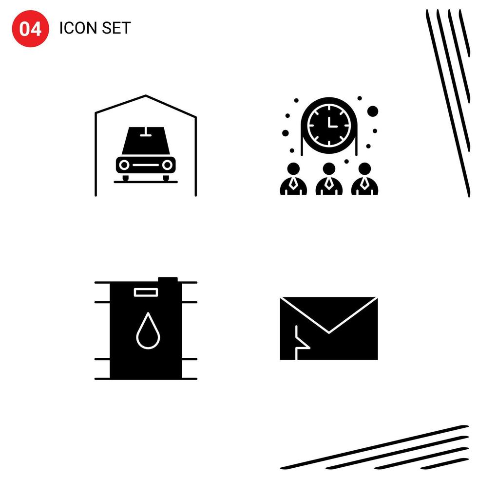 Modern Set of Solid Glyphs and symbols such as garage oil group network infected Editable Vector Design Elements