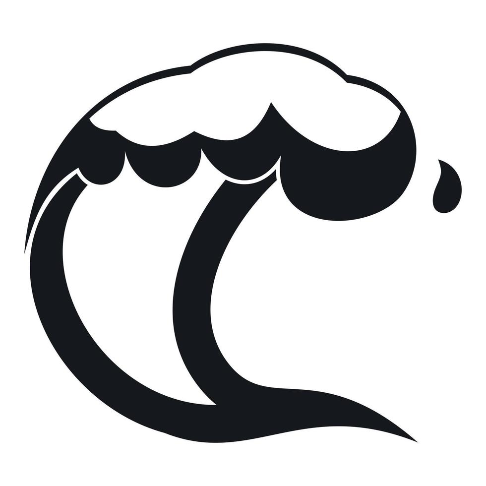 Ocean or sea wave icon, simple style vector