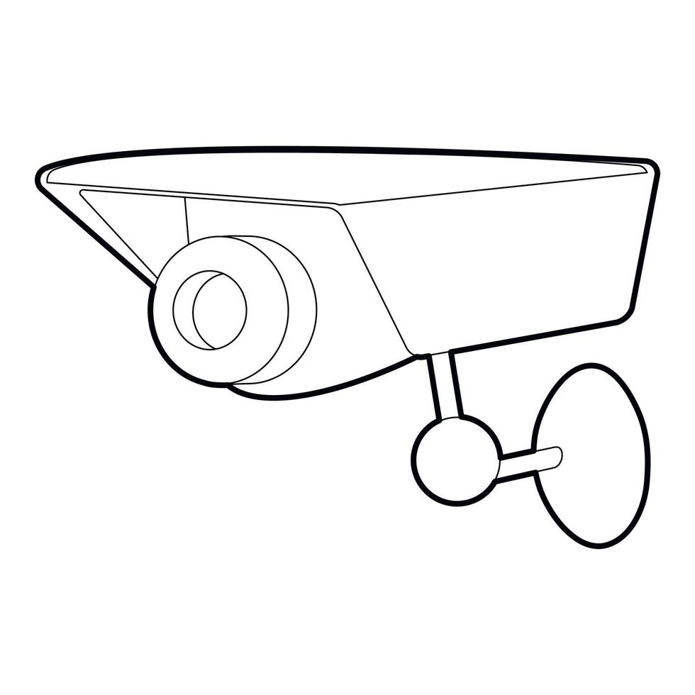 Security camera icon, outline style vector