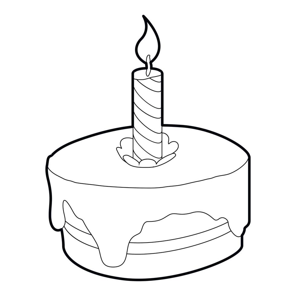 Cake icon, outline style vector