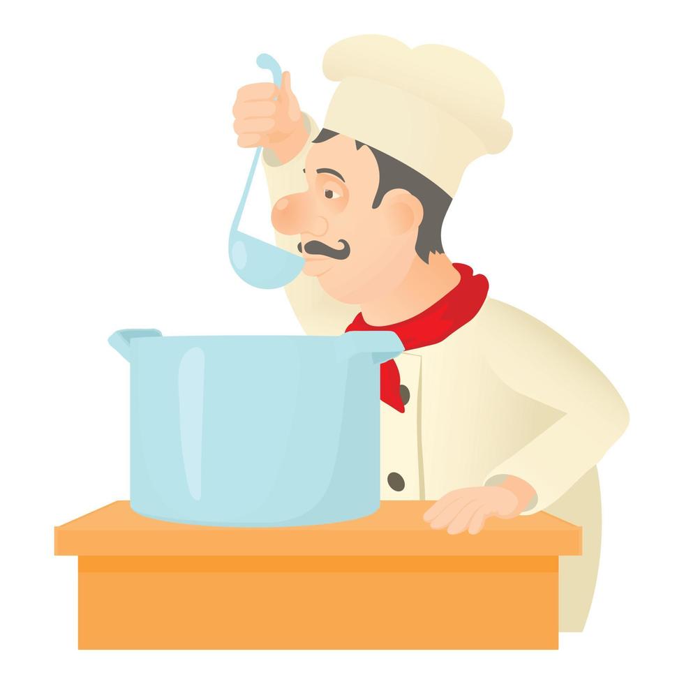 icono de chef de cocina, estilo de dibujos animados vector