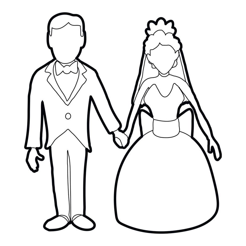 Wedding icon, outline style vector