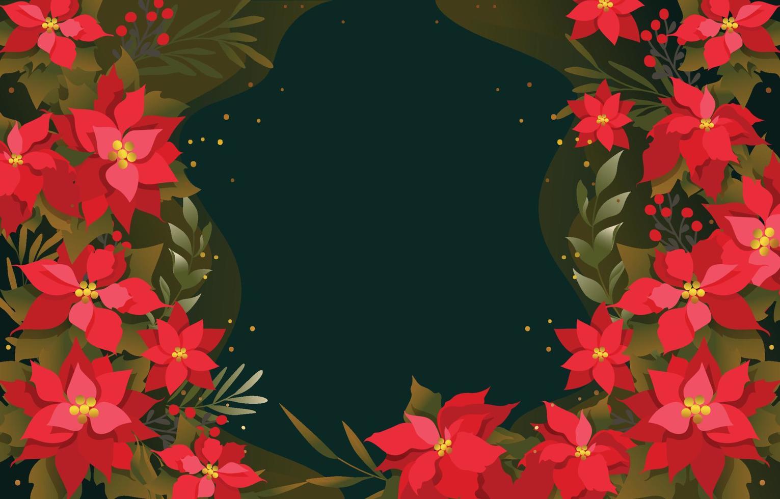 Poinsettias Background Template vector