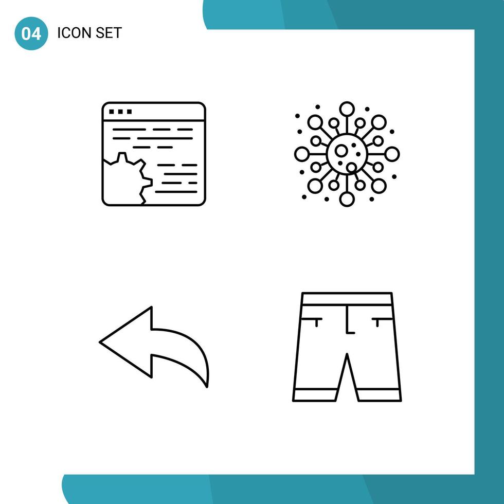 Universal Icon Symbols Group of 4 Modern Filledline Flat Colors of api arrow setting molecule accessories Editable Vector Design Elements