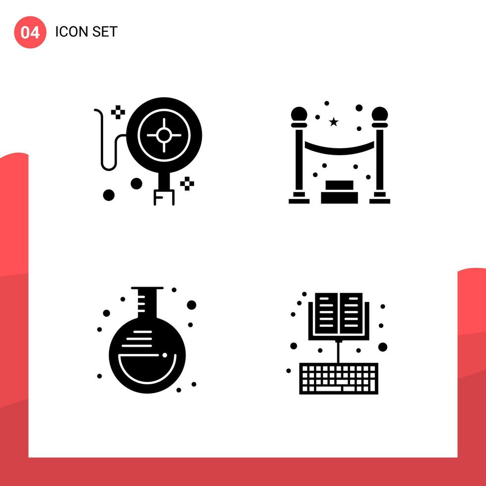 paquete de 4 iconos de glifos universales para medios impresos sobre fondo blanco fondo de vector de icono negro creativo