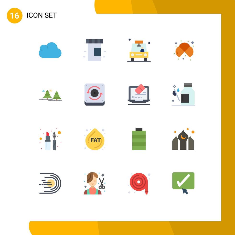 paquete de iconos de vector de stock de 16 signos y símbolos de línea para celdas de estudio de ubicación de laboratorio de campamento paquete editable de elementos de diseño de vector creativo