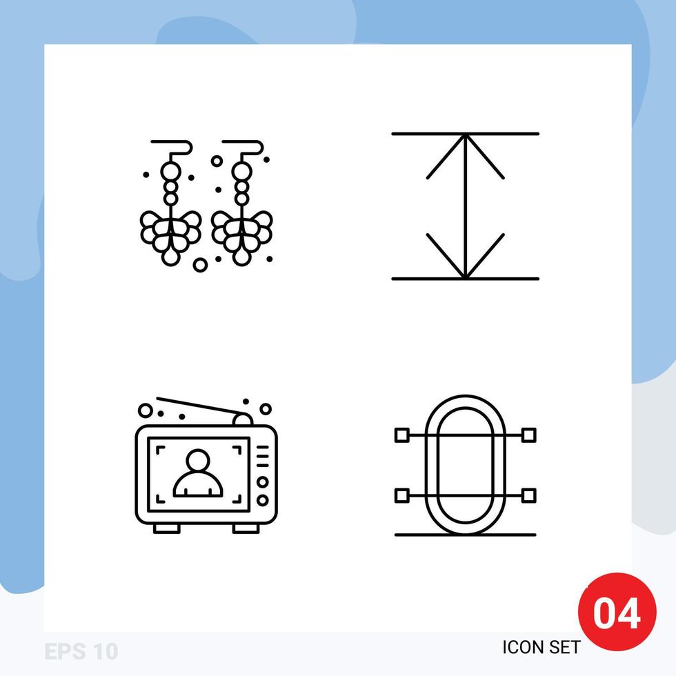 4 Creative Icons Modern Signs and Symbols of drop marketing arrows advertisement game Editable Vector Design Elements