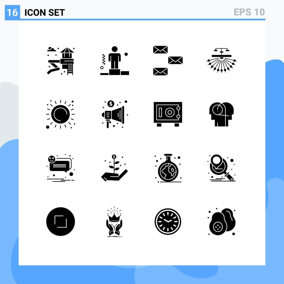 16 Creative Icons Modern Signs and Symbols of summer structure contact site optimization Editable Vector Design Elements