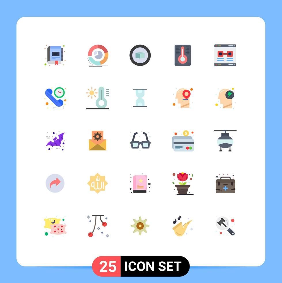 25 Universal Flat Colors Set for Web and Mobile Applications promote internet diagram temperature measurement set Editable Vector Design Elements