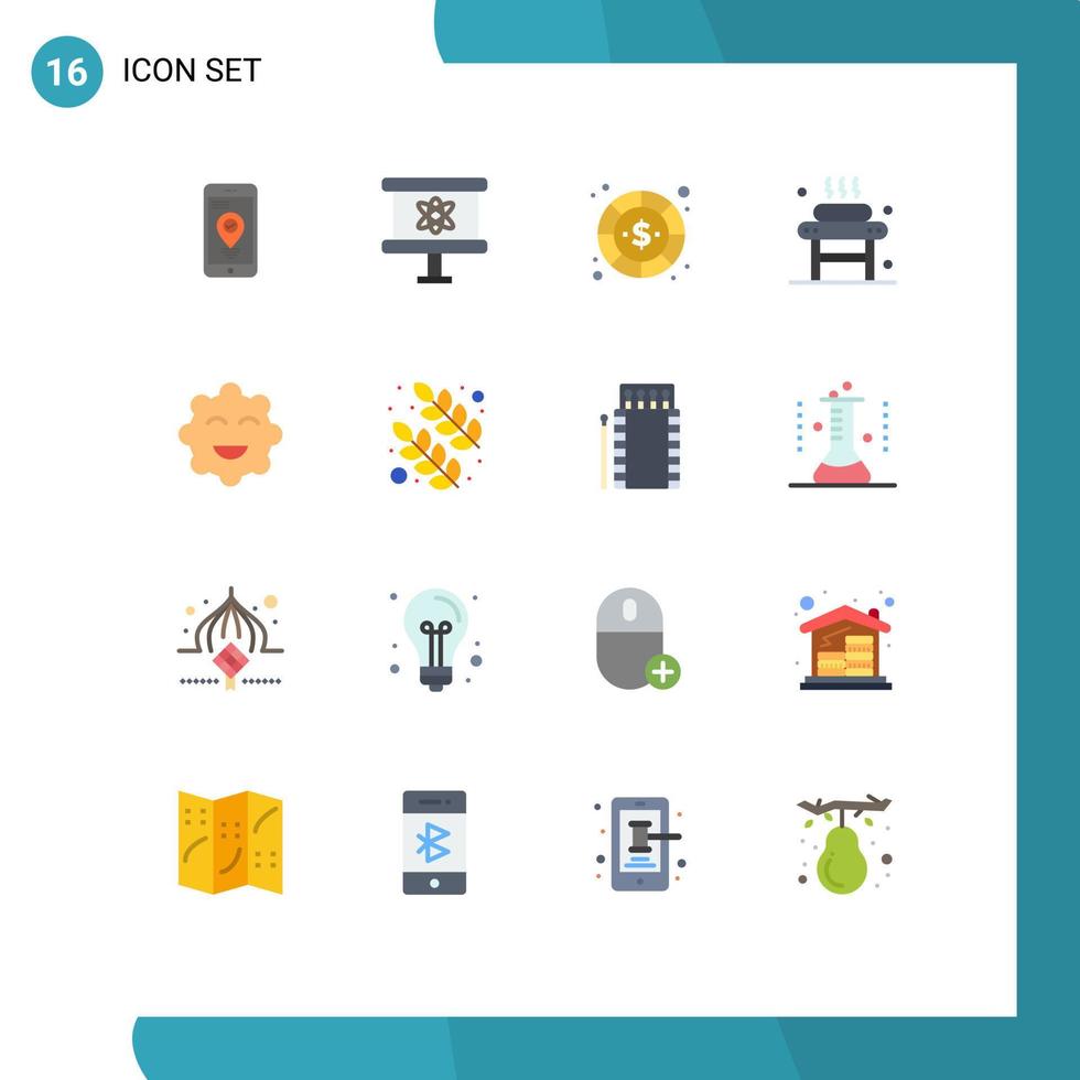 16 Creative Icons Modern Signs and Symbols of wellness relaxation coin massage payment Editable Pack of Creative Vector Design Elements