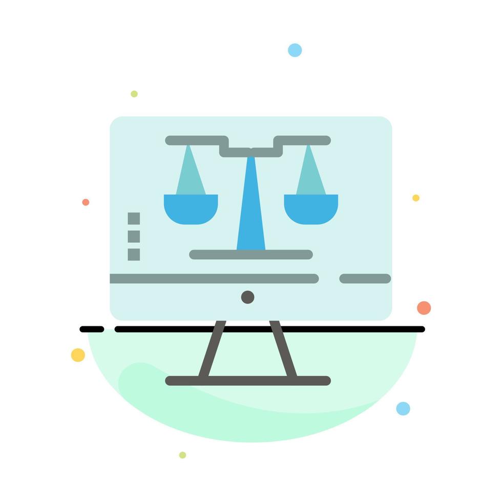 Digital Law Online Computer Technology Screen Abstract Flat Color Icon Template vector