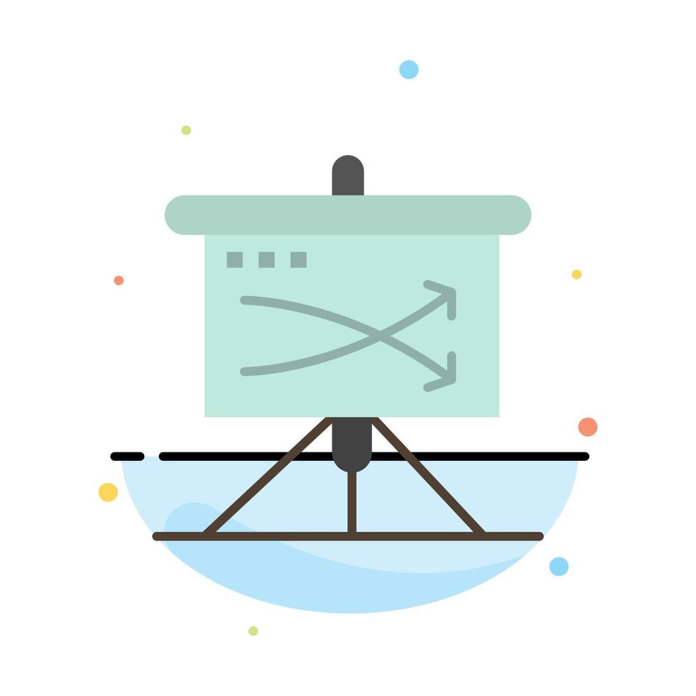 Strategic Business Plan Planning Graph Abstract Flat Color Icon Template vector