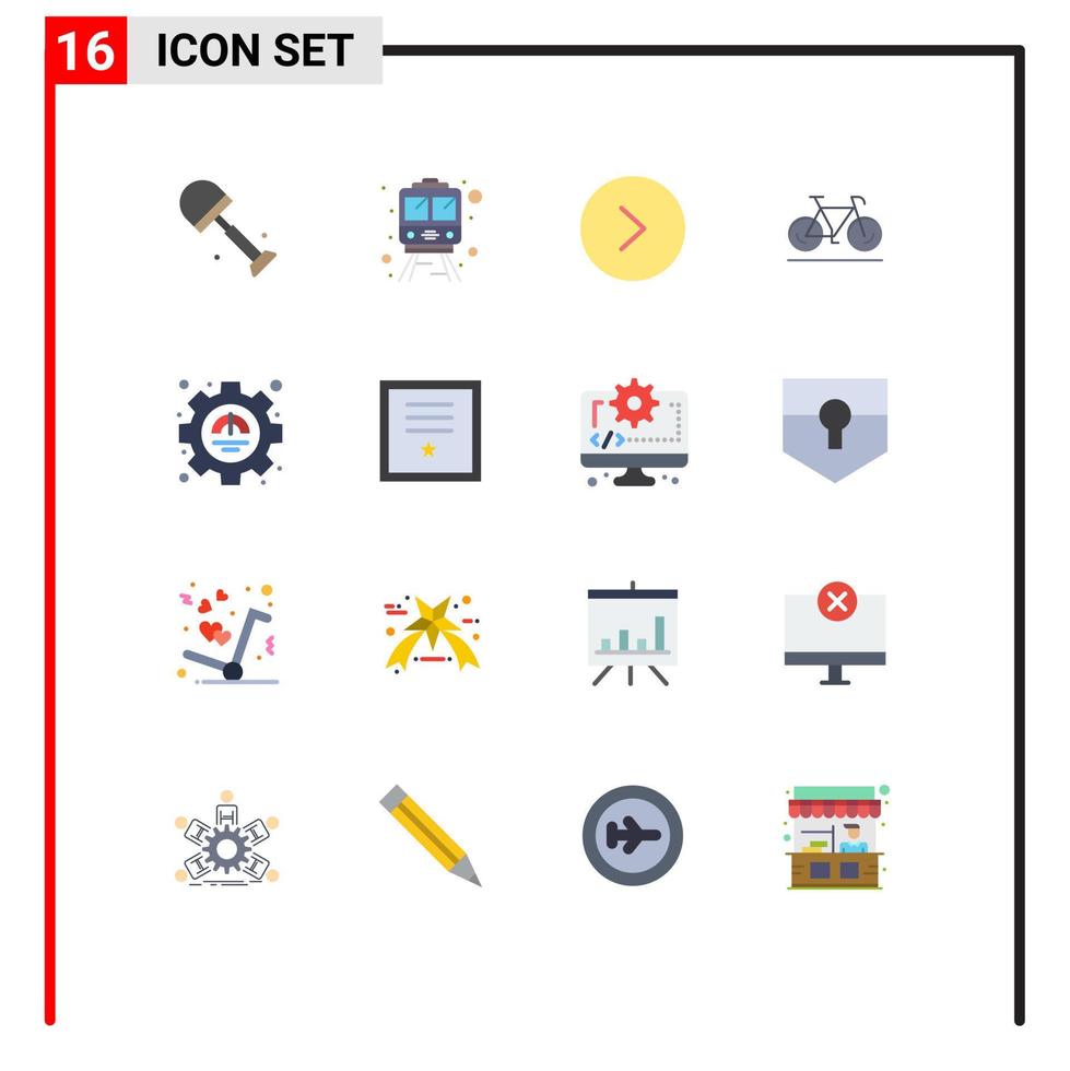 Universal Icon Symbols Group of 16 Modern Flat Colors of productivity excellency circle efficiency walk Editable Pack of Creative Vector Design Elements