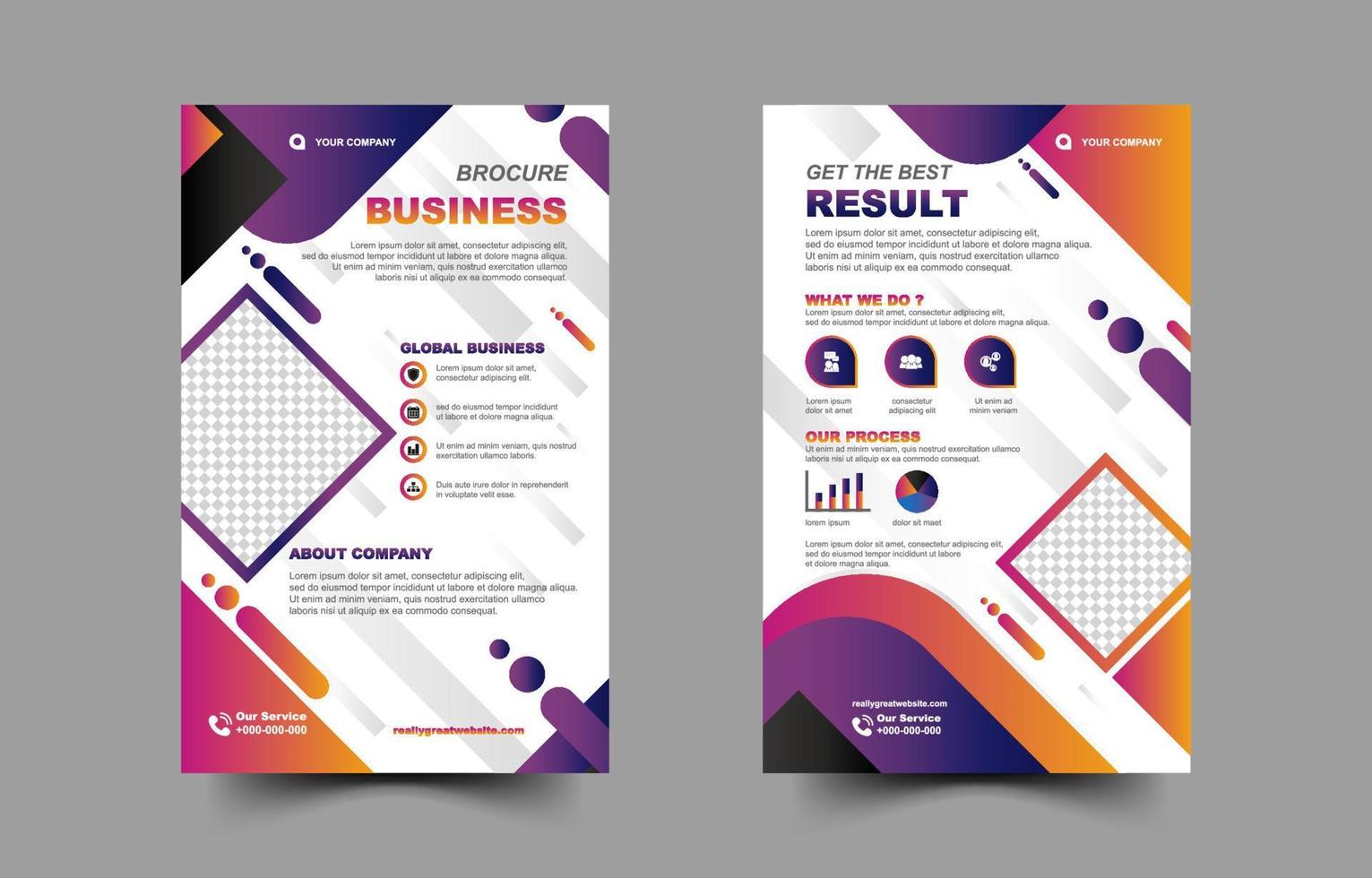 Business Brochure with Gradient Color Concept vector