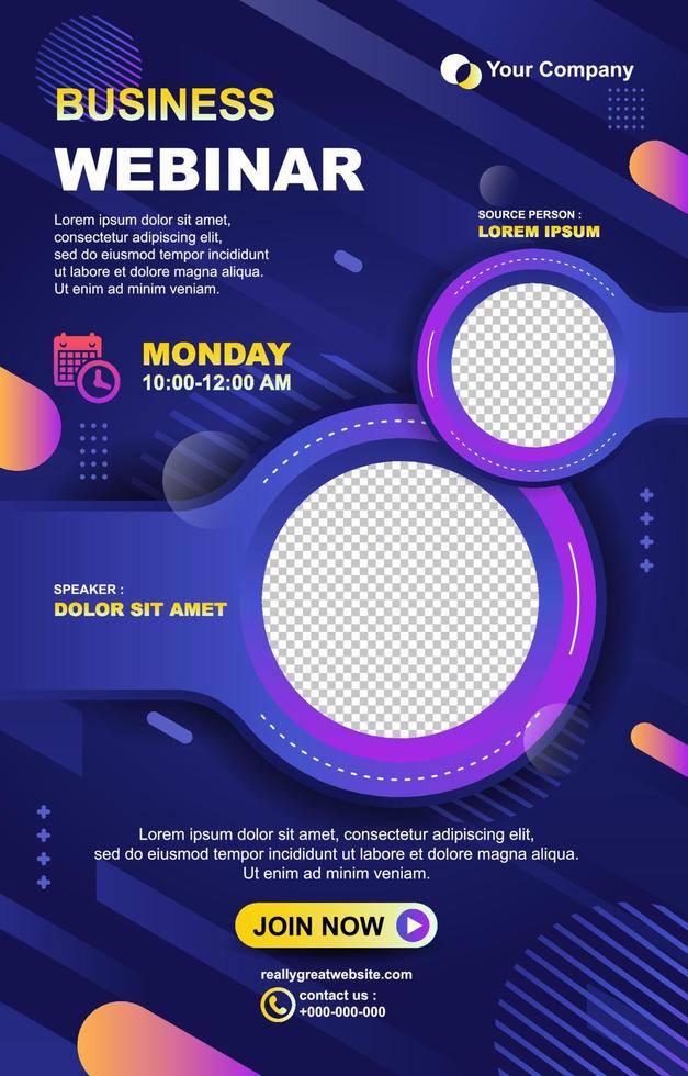 Business Webinar Poster with Gradient Color Concept 14741248 Vector Art