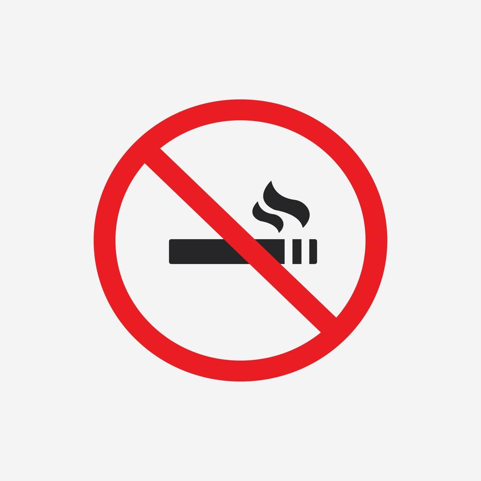 humo, cigarrillo, no fumar, insalubre, mal icono vector símbolo aislado
