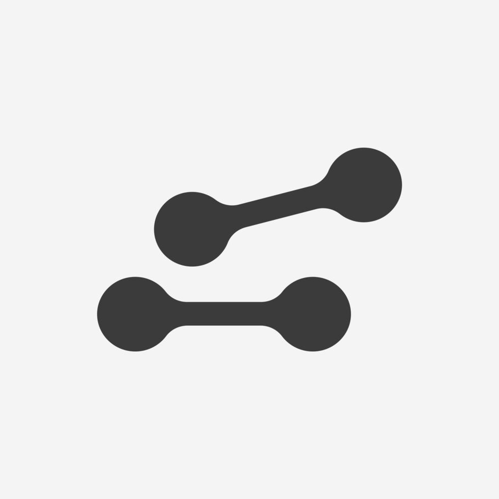 dumbbell icon vector. sport, fitness, gym, weight symbol sign vector