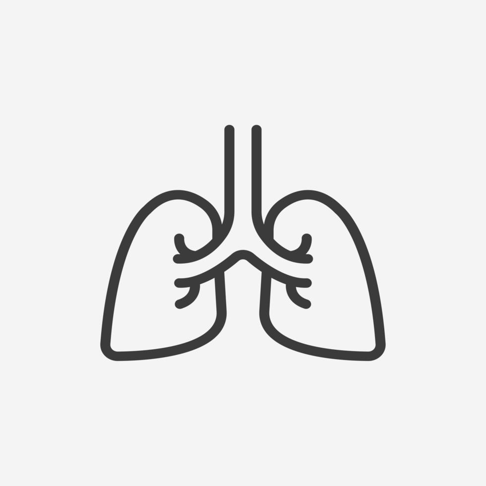 Lungs icon vector. organ, health, medical, medicine, human symbol sign