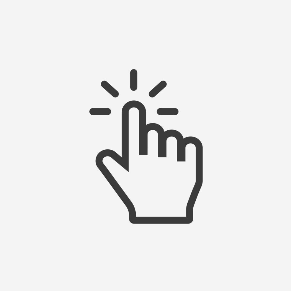 click, point, hand, finger, touch icon vector isolated symbol sign