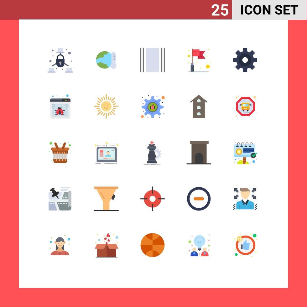 Group of 25 Modern Flat Colors Set for browser target temperature success layout Editable Vector Design Elements