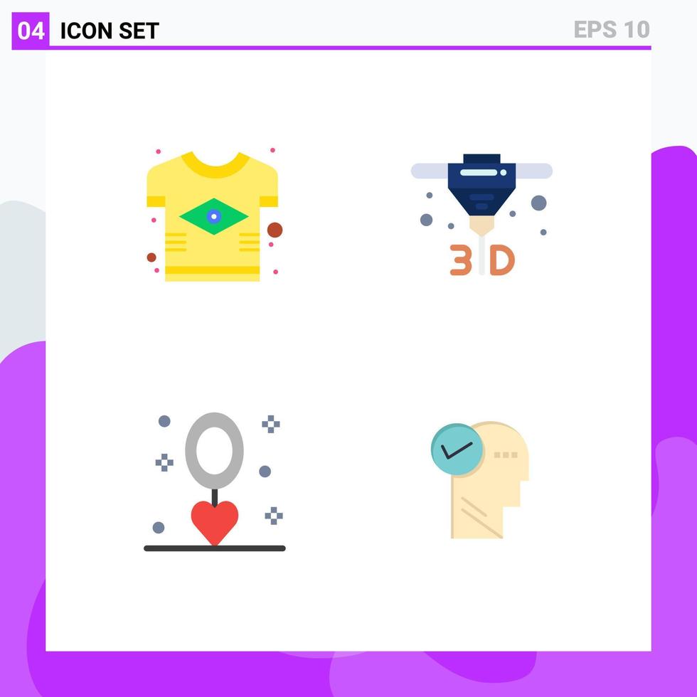 Pack of 4 Modern Flat Icons Signs and Symbols for Web Print Media such as brazil event flag direct necklace Editable Vector Design Elements