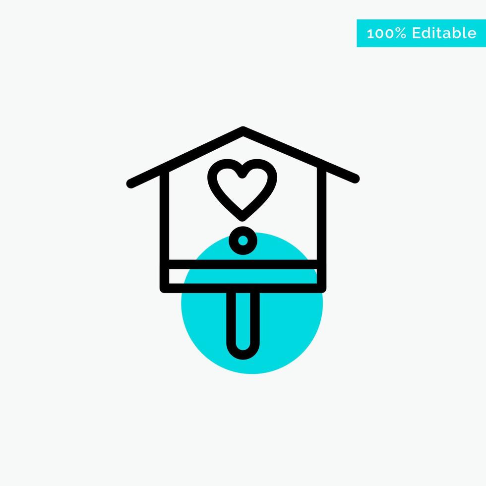 Bird Bird House House Spring turquoise highlight circle point Vector icon