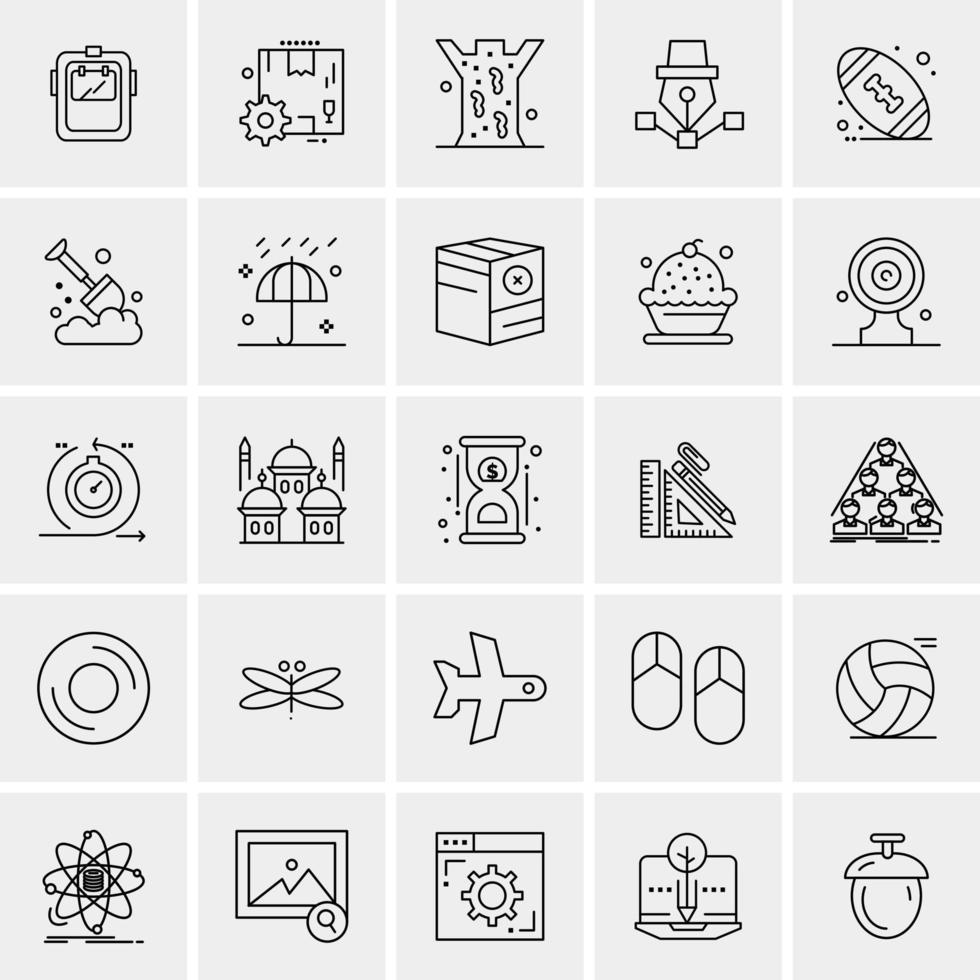 25 iconos de negocios universales vector ilustración de icono creativo para usar en proyectos relacionados con la web y dispositivos móviles