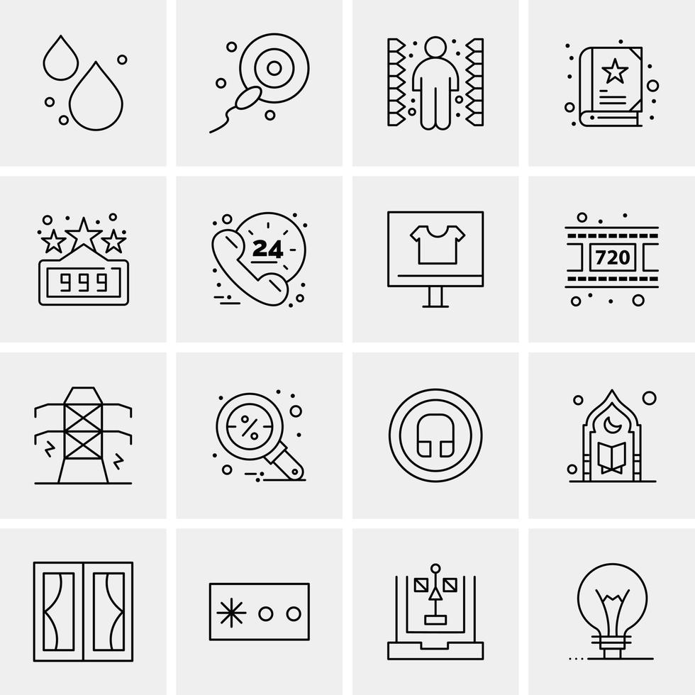 16 iconos universales de negocios vector ilustración de icono creativo para usar en proyectos relacionados con la web y dispositivos móviles