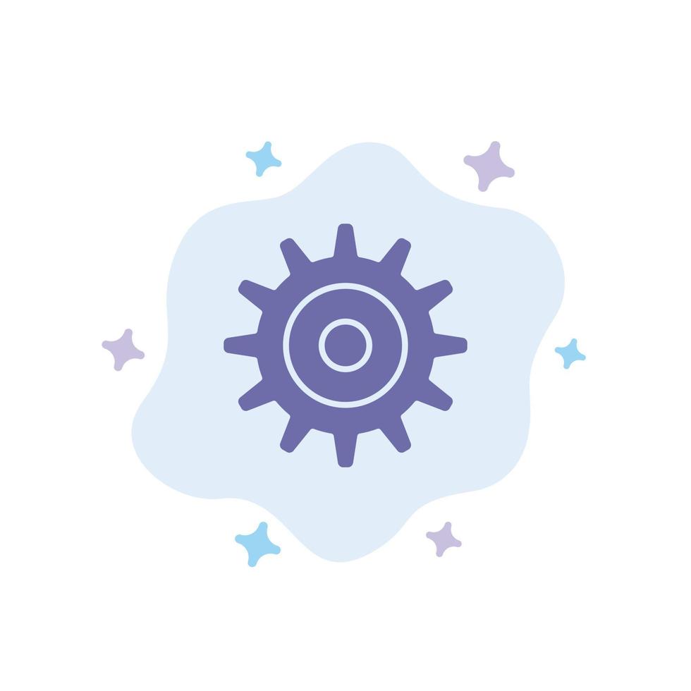 Gear Setting Wheel Blue Icon on Abstract Cloud Background vector