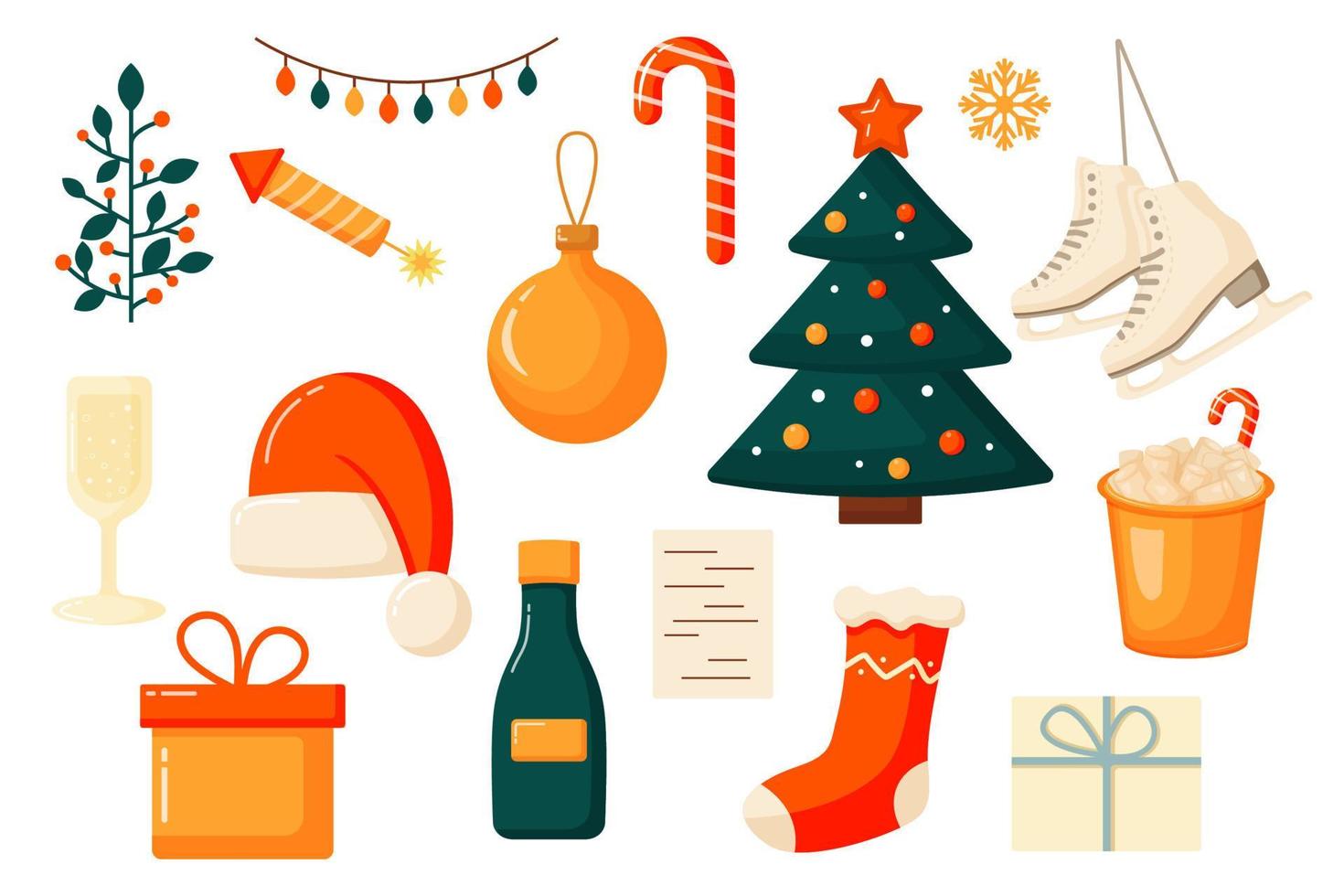 Christmas and New year elements set vector