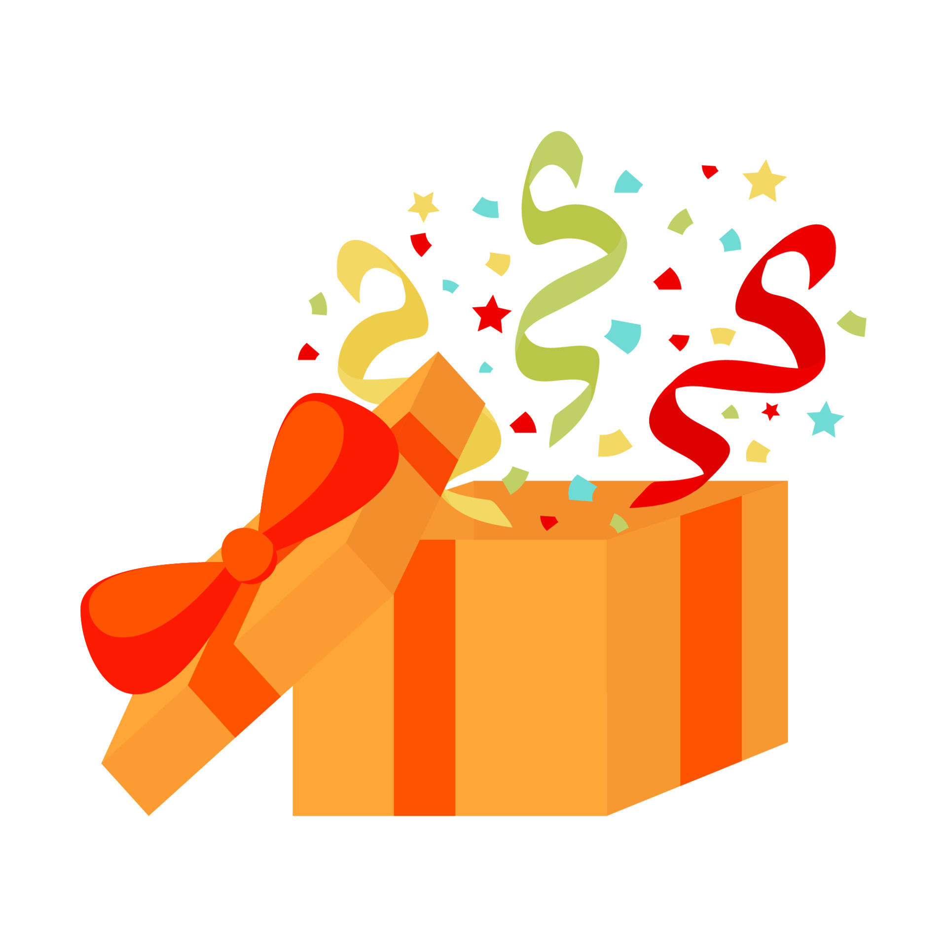 gift box with confetti, box and bow 14741550 Vector Art at Vecteezy