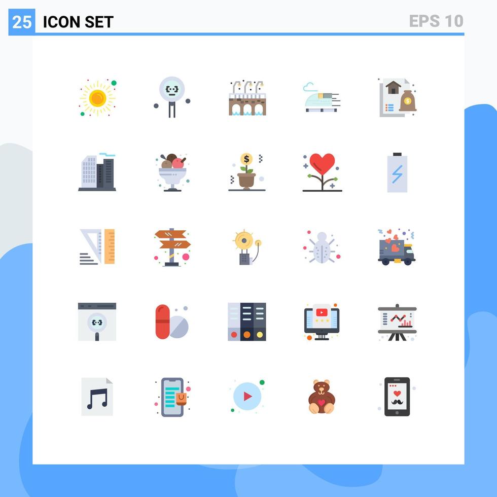 Set of 25 Modern UI Icons Symbols Signs for financial transport programming bullet pub Editable Vector Design Elements