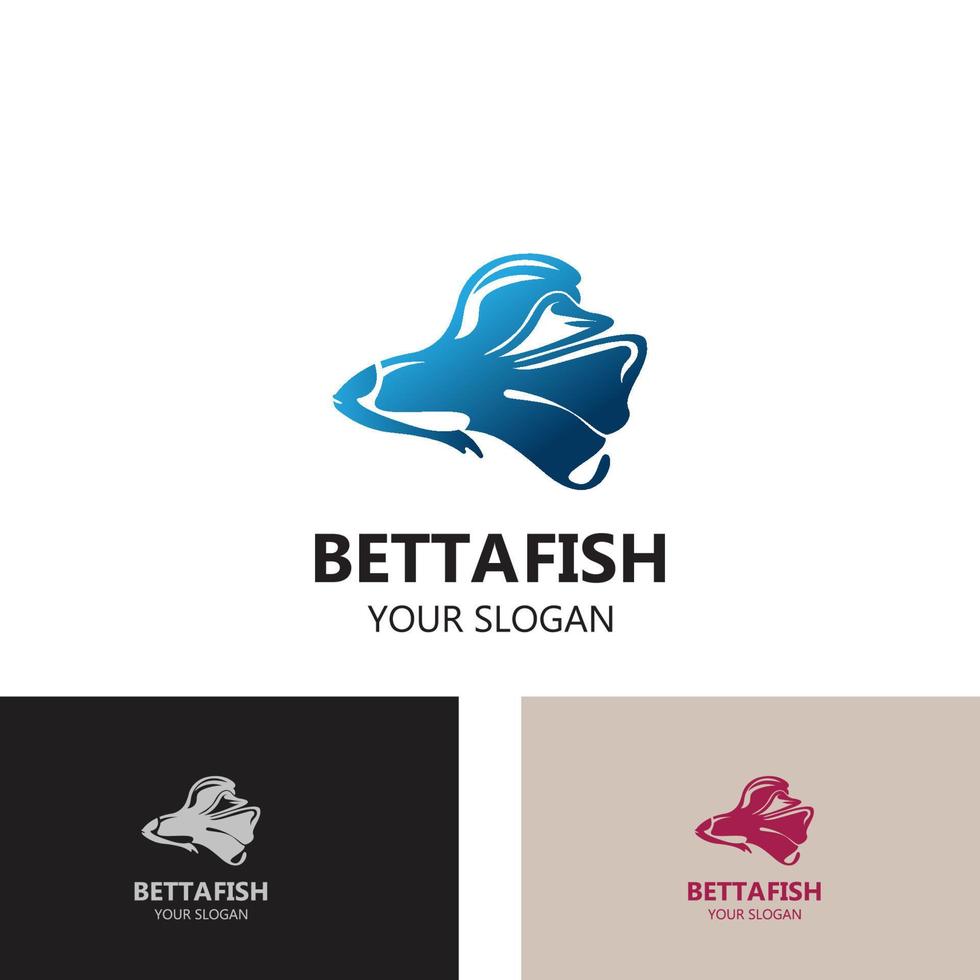 Betta fish modern logo style design vector illustration