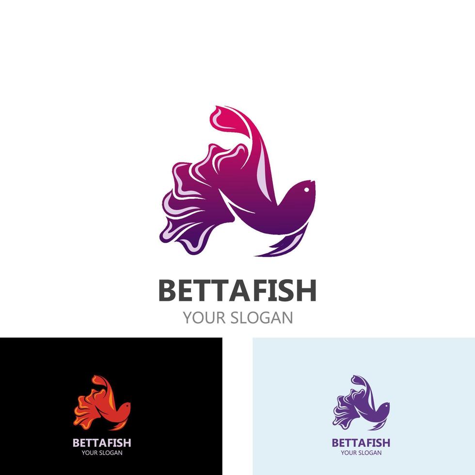 Betta fish modern logo style design vector illustration