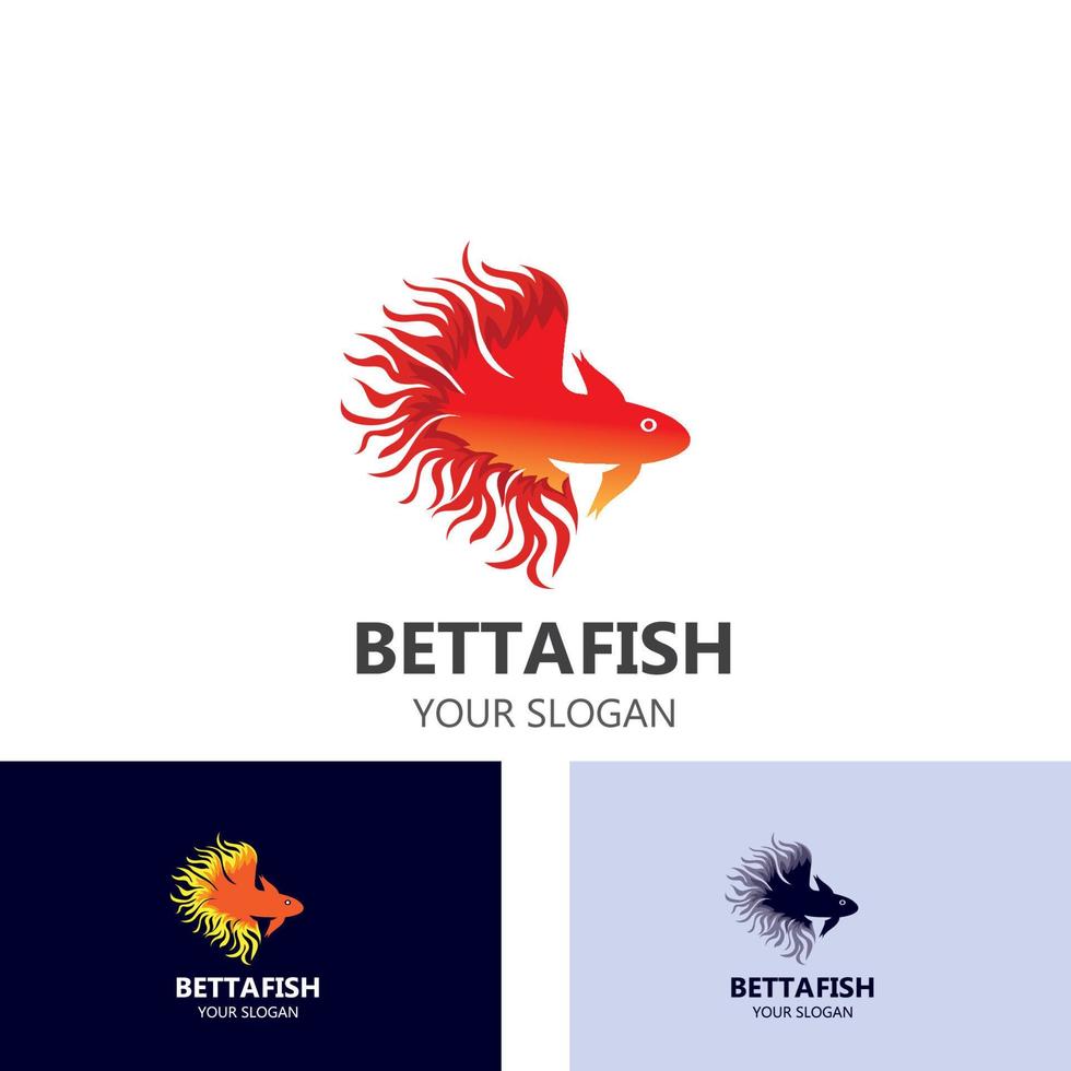 Betta fish modern logo style design vector illustration