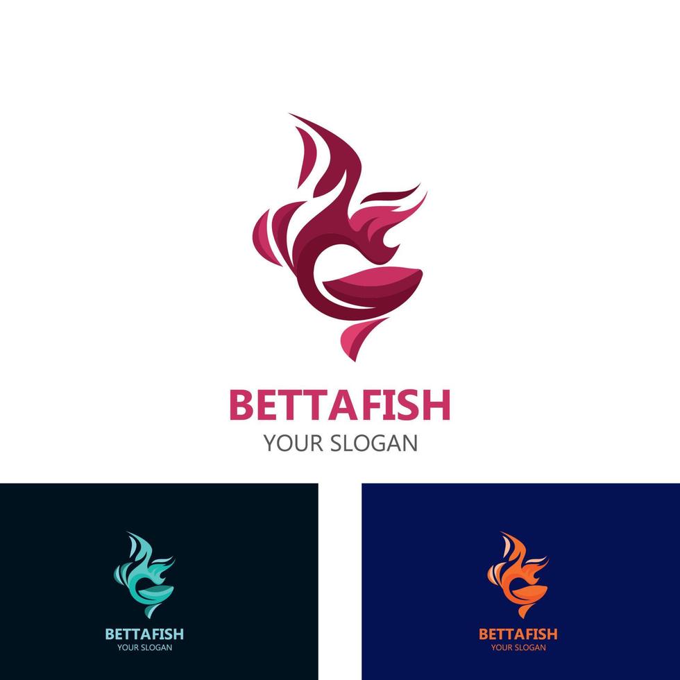 Betta fish modern logo style design vector illustration