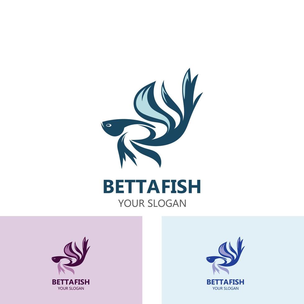 Betta fish modern logo style design vector illustration