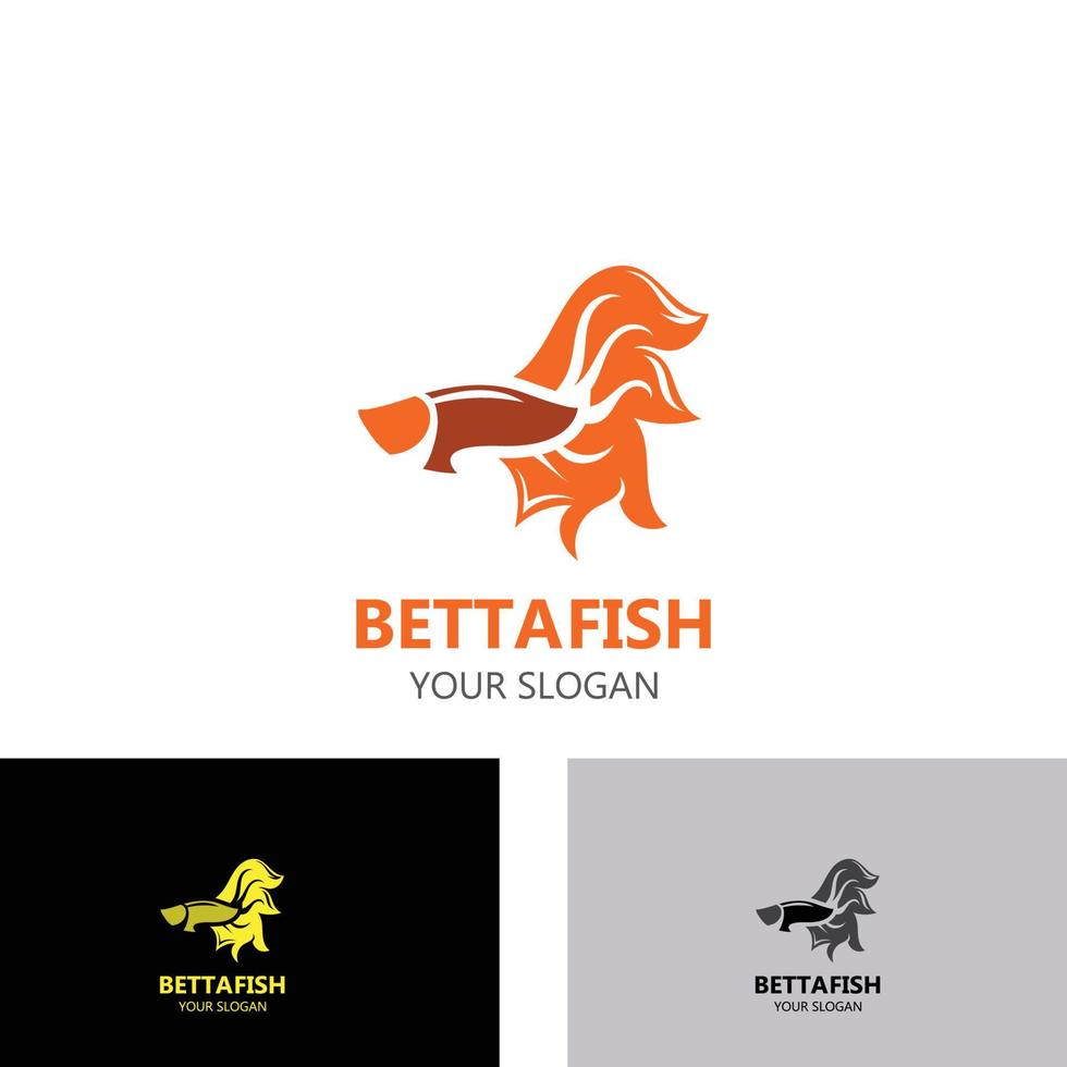 Betta fish modern logo style design vector illustration