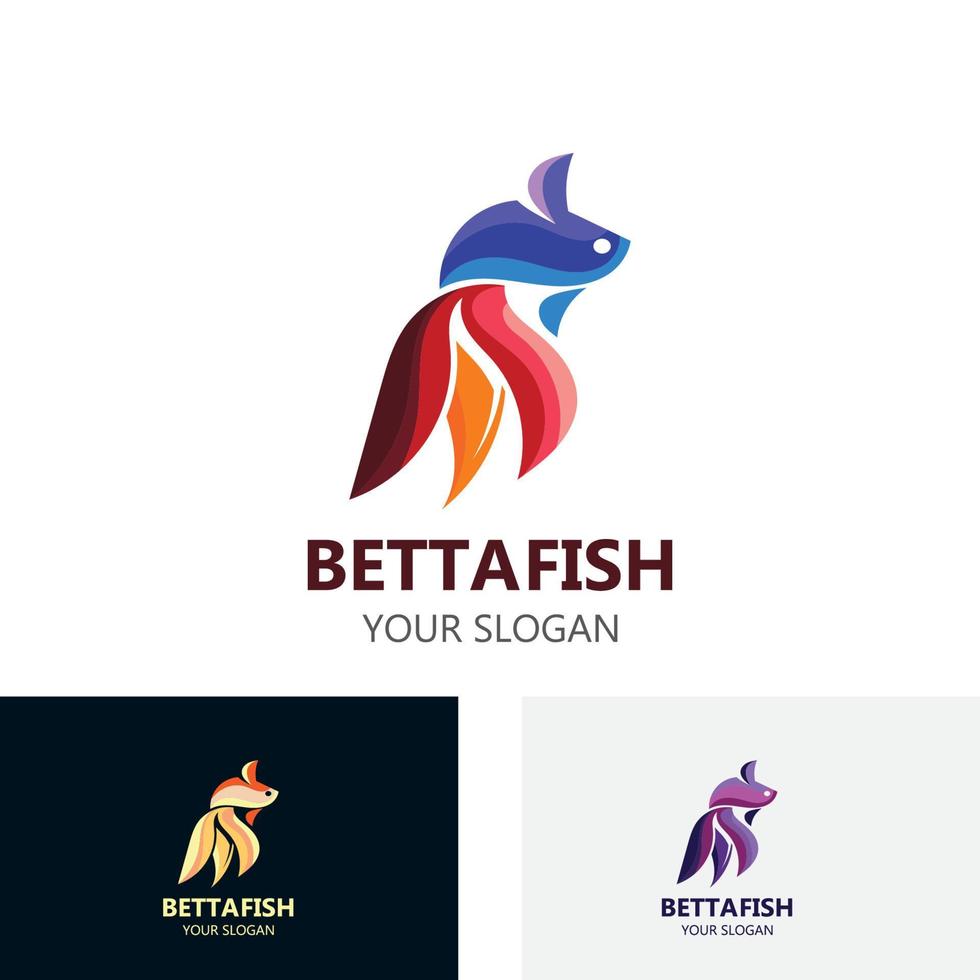 Betta fish modern logo style design vector illustration