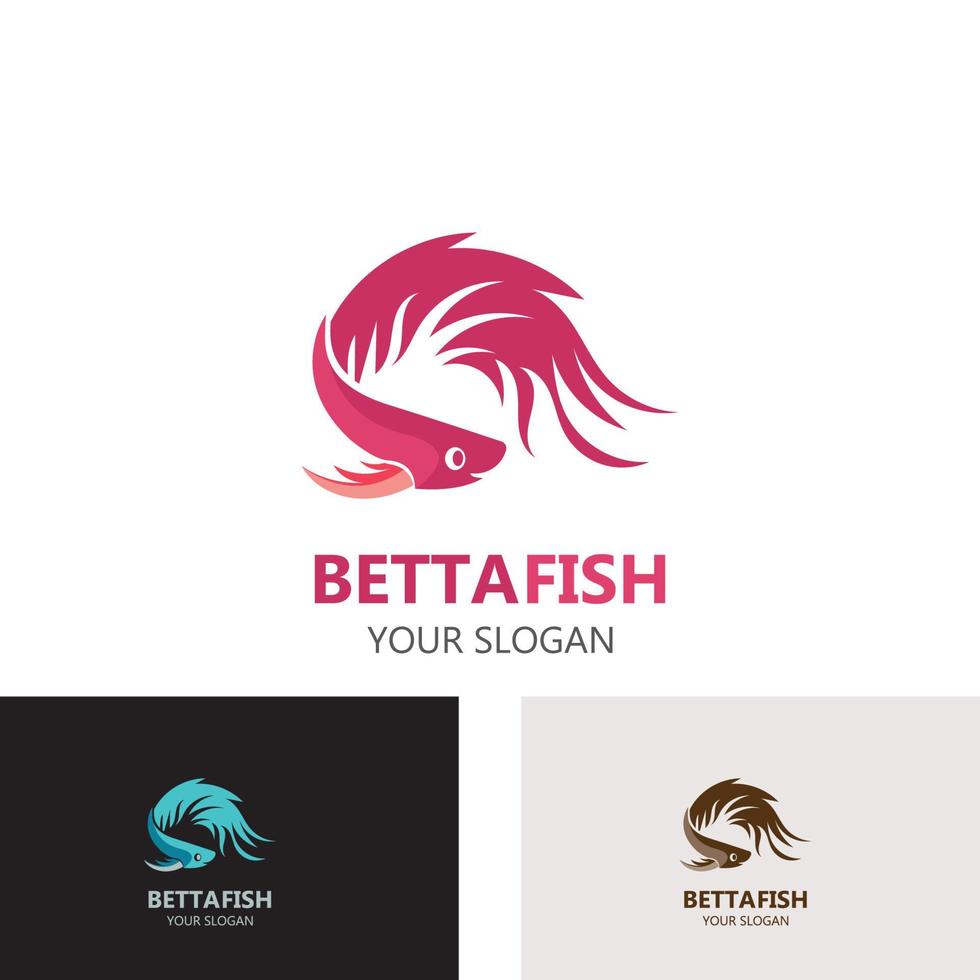 Ilustración de vector de diseño de estilo de logotipo moderno pez betta