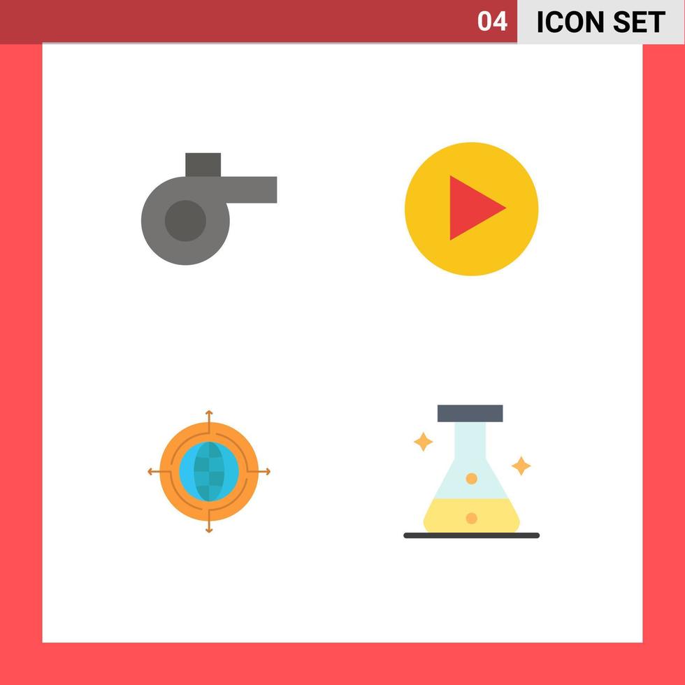 4 Flat Icon concept for Websites Mobile and Apps sport medical play target 5 Editable Vector Design Elements