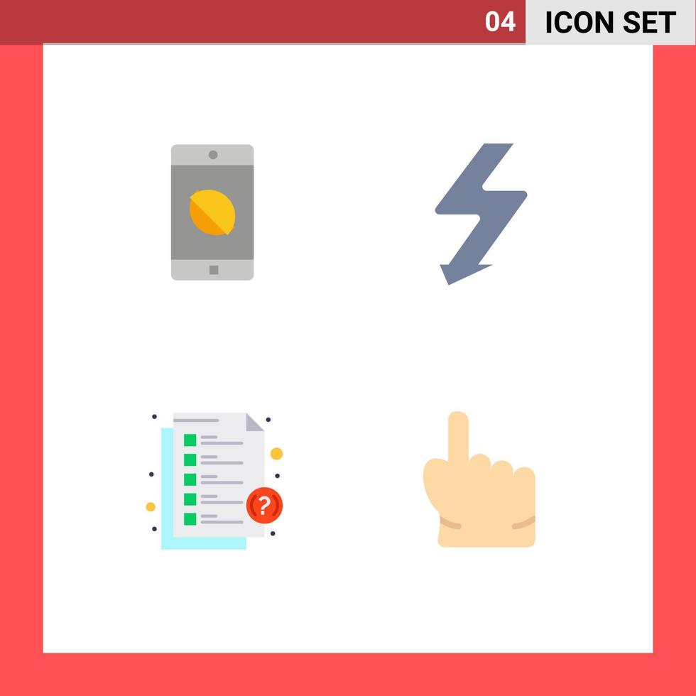 Editable Vector Line Pack of 4 Simple Flat Icons of disabled application support camera headphones hand Editable Vector Design Elements
