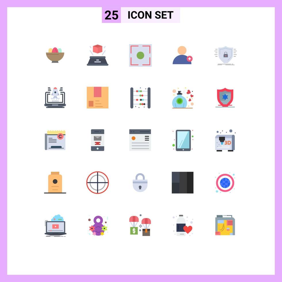 Pack of 25 creative Flat Colors of firewall user presentation new point Editable Vector Design Elements