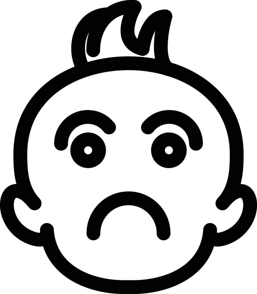 Sad Baby Line Icon vector