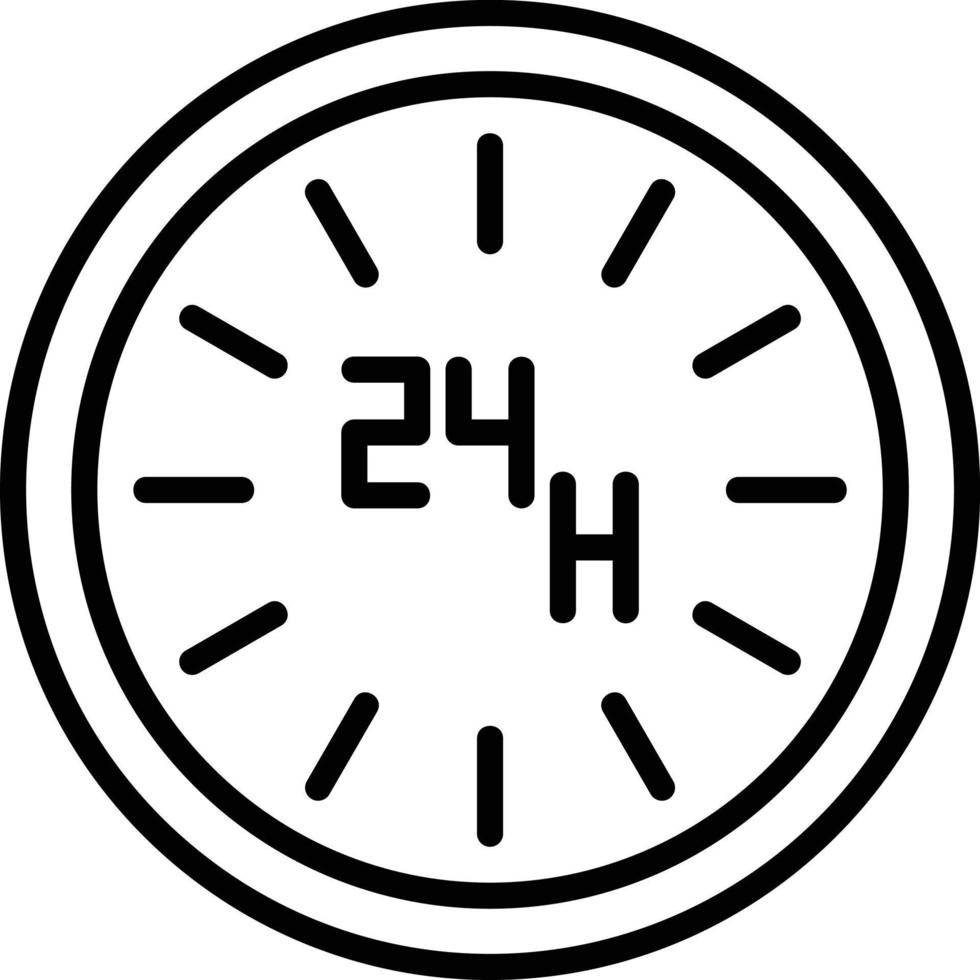 24 Hours Line Icon vector