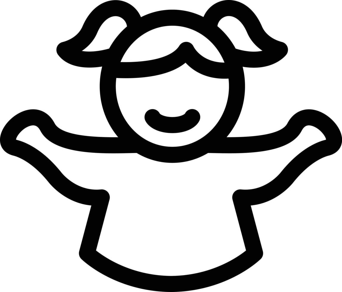 Baby Girl Line Icon vector