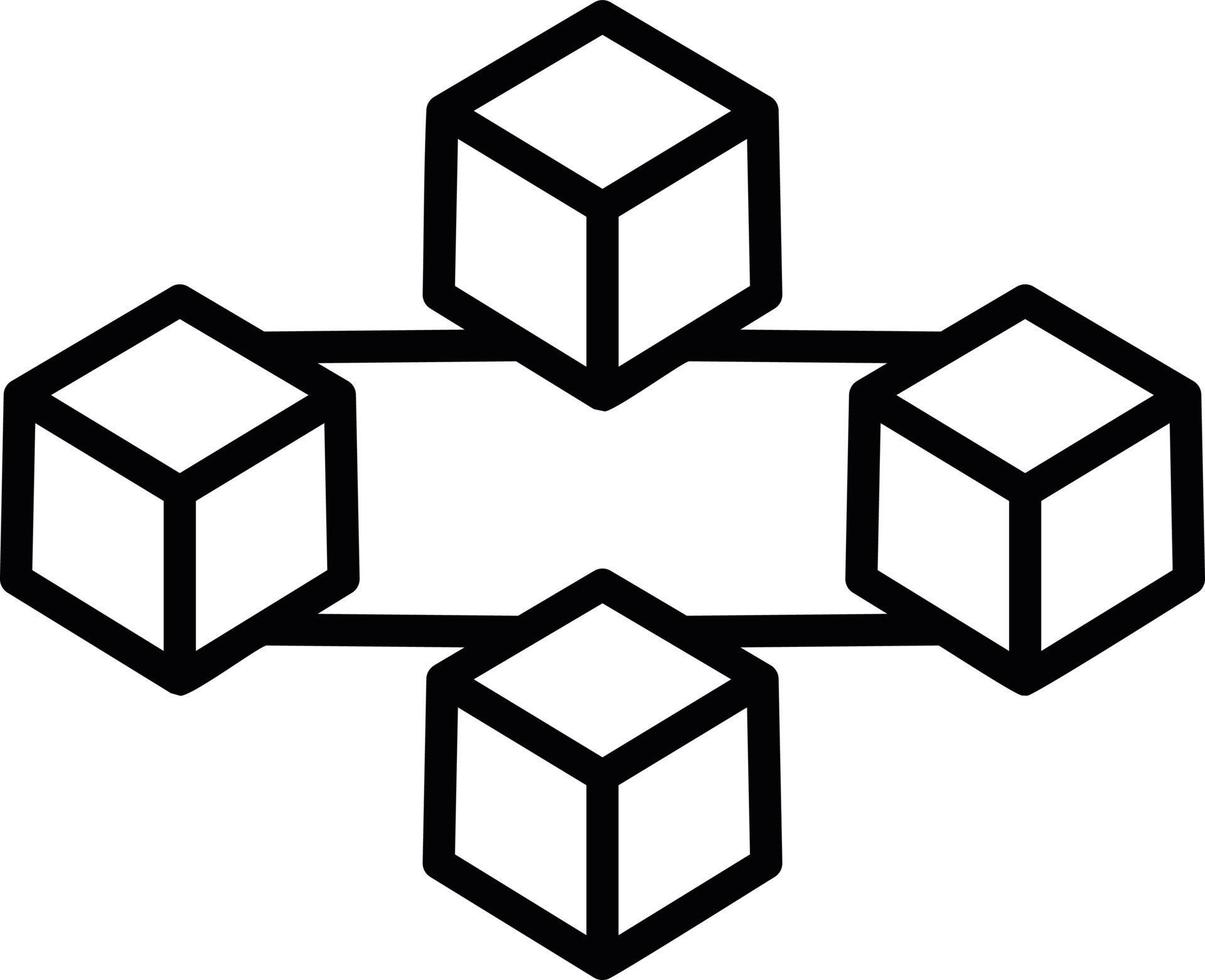 Blockchain Line Icon vector